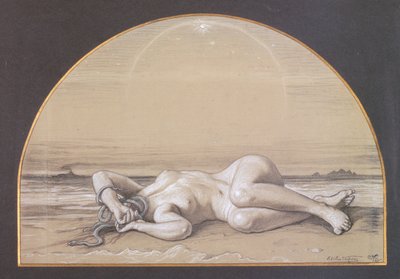 The Dead Medusa (kridt på papir) af Elihu Vedder