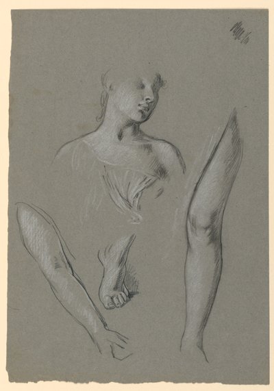 detaljer om figurstudier af Elihu Vedder