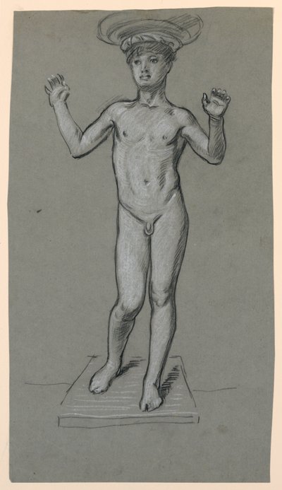 figurstudie til et springvandsdesign af Elihu Vedder