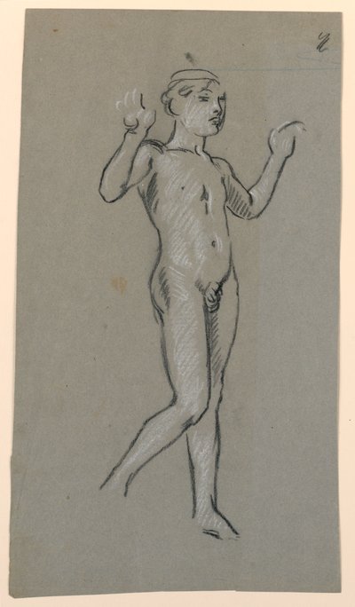 figurstudie til et springvandsdesign af Elihu Vedder