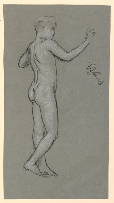 figurstudie til et springvandsdesign af Elihu Vedder