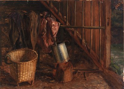 Det indre af en stald af Eliphalet Fraser Andrews