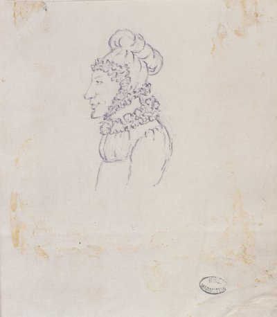Tegning af en kvinde af Elisa Bonaparte