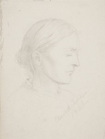 Ældre kvinde i profil af Elisabeth Jerichau Baumann