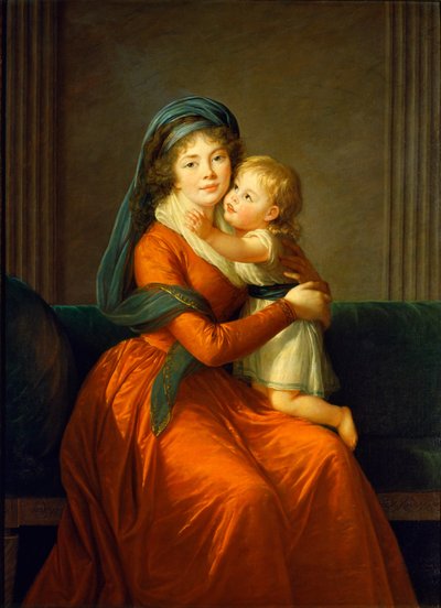 Portræt af prinsesse Alexandra Golitsyna og hendes søn Piotr af Élisabeth Louise Vigée Le Brun