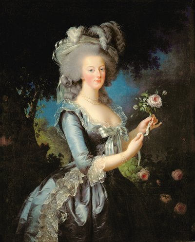 Marie Antoinette med en rose af Elisabeth Louise Vigee Lebrun