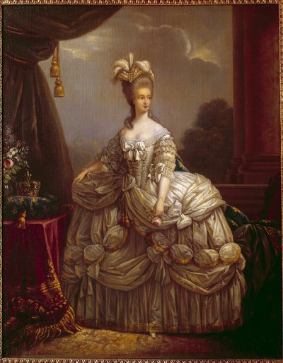 Portræt af Marie Antoinette af Lorraine Habsburg (1755-1793) Dronning af Frankrig Maleri af Marie Elisabeth Louise Vigee Le brun (eller Vigee-Lebrun eller Vigee Lebrun) (1755-1842) 1700-tallets Compiegne, musee national du chateau af Elisabeth Louise Vigee Lebrun