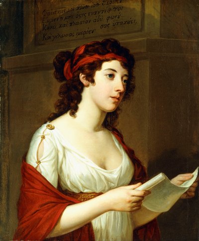 Portræt af en dame som Sappho, af Elisabeth Louise Vigee Lebrun