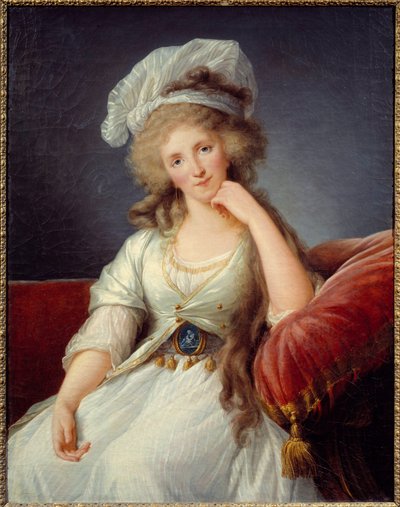 Portræt af hertuginden af Orleans, Louise de Bourbon Penthievre (1753-1821) Hustru til Louis Philippe II Joseph Duke of Orleans eller Philippe Egalite (1747-1793) Maleri af af Elisabeth Louise Vigee Lebrun
