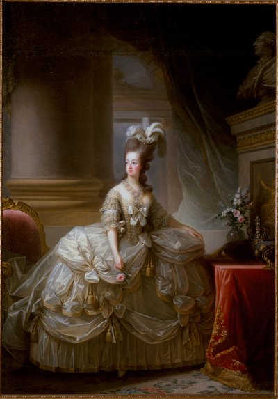 Portræt af dronningen af Frankrig Marie Antoinette af Elisabeth Louise Vigee Lebrun