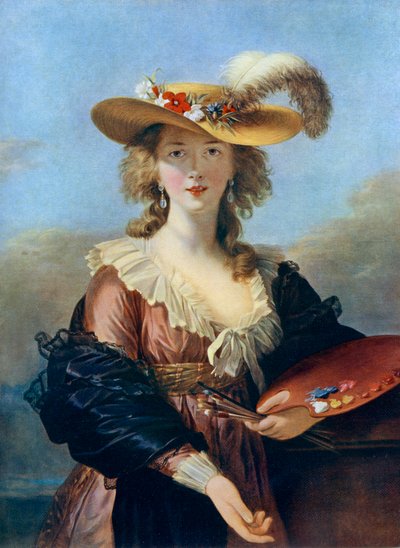 Selvportræt i en stråhat, c1782, 1912. af Elisabeth Louise Vigee Lebrun