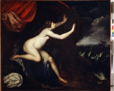 Riyadane (Riyadane) sad på Abandon. Maleri af Elisabetta Sirani (1638-1665). Huille sur Toile af Elisabetta Sirani