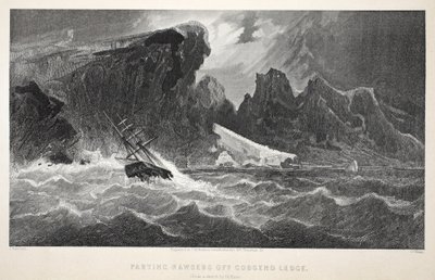 Parting Hawsers off Godsend Ledge, illustration fra The second Grinnell Expedition in Search of Sir John Franklin...