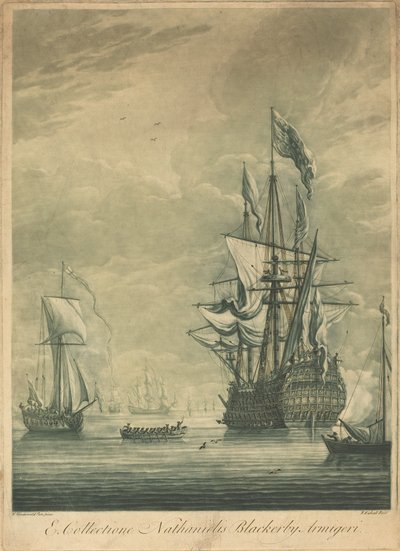 Forsendelsesscene fra samlingen af Nathaniel Blackerby af Elisha Kirkall after Willem van de Velde the Younger
