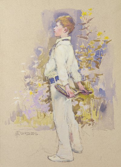 Alec i hvidt (akvarel på papir) af Elizabeth Adela Stanhope Forbes