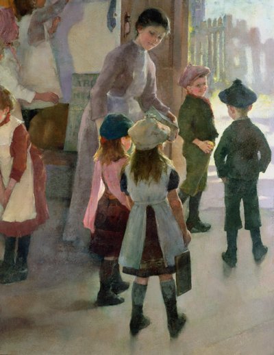 School is Out, 1889 (detalje af 77650) af Elizabeth Adela Stanhope Forbes