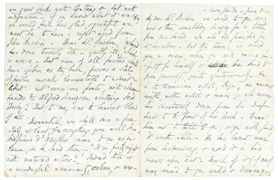 Autografbrev til John Ruskin, Casa Giudi, Firenze, 3. juni 1859 af Elizabeth Browning