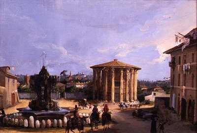 Vesta-templet, Rom (olie på panel) af Elizabeth Hunter Blair