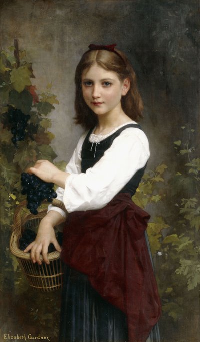 En ung pige holder en kurv med druer, af Elizabeth Jane Gardner Bouguereau