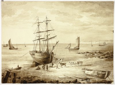 Læssebåd i havn af Elizabeth Murray
