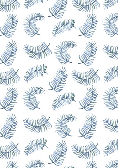 Fern Print, 2016 (akvarel) af Elizabeth Rider