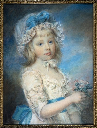 Portræt af Lady Georgiana Cavendish (akvarel og kridt på papir) af Elizabeth Royal