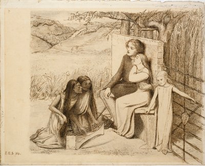 To elskende, 1854 af Elizabeth Siddal