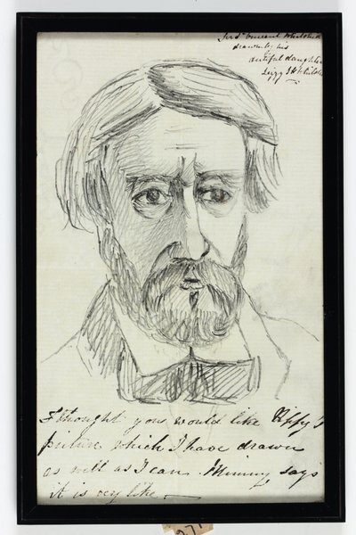 Sir St Vincent Keene Hawkins-Whitshed Bart (blyant på papir) af Elizabeth Sophia Hawkins Whitshed