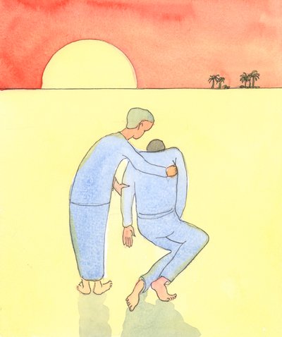 En person, der er fanget på syndige måder, har brug for hjælp til at ændre sig: selv kraftfuld hjælp, som han måske ikke kan lide, selvom han har ringe egen styrke, 2004 (w/c på papir) af Elizabeth Wang