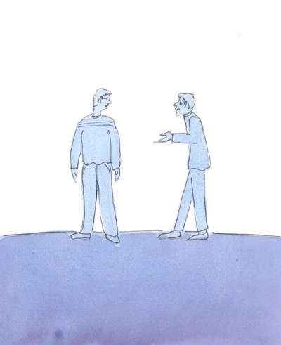 En person, der er helbredt for kopper, er inderlig og glad, når han forklarer sin kur; og sådan er det, når folk får deres synder tilgivet og er taknemmelige, 2004 (w/c på papir) af Elizabeth Wang
