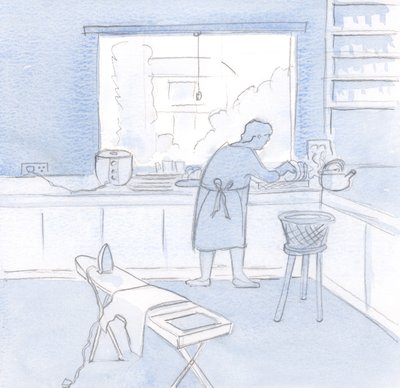 Arbejder er ikke længere pligter, hvis vi udelukkende arbejder for Kristi kærlighed, 2000 (w/c på papir) af Elizabeth Wang