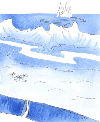 Enhver af Kristi venner må foretage en rejse, før han kan nå himlen, 2005 (akvarel på papir) af Elizabeth Wang