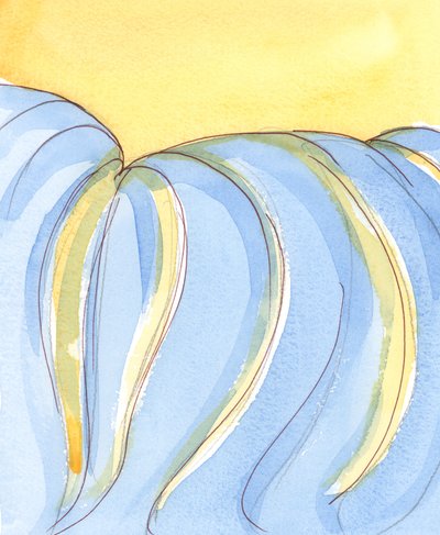 Gud Faderen udgyder ekstra nåde, som et vandfald, når han hører bønner fra alle, der kalder på ham i Jesu, hans elskede søns navn., 2004 (w/c på papir) af Elizabeth Wang