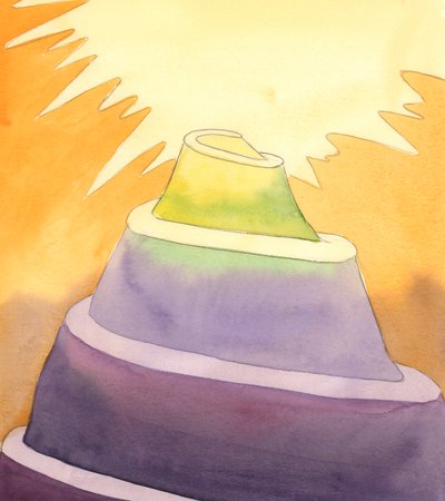 Wenn wir in inniger Liebe zu Gott und unserem Nächsten verharren, können wir den Gipfel des Berges der Heiligkeit erreichen und in den Himmel eintreten, sobald wir sterben, 2005 von Elizabeth Wang