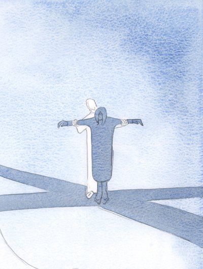 Hvis vi forener vores lidelser med Kristus, støtter han os og tillader os at tage del i hans frelsende arbejde, 2000 (w/c på papir) af Elizabeth Wang