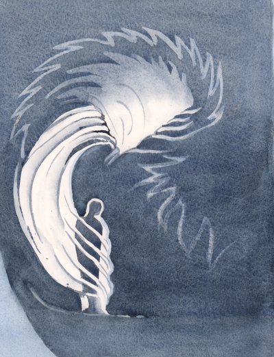 I nadver omslutter Kristi nærvær os som en kappe, varmer os med himmelske nåder, trøster os, 2000 (w/c på papir) af Elizabeth Wang