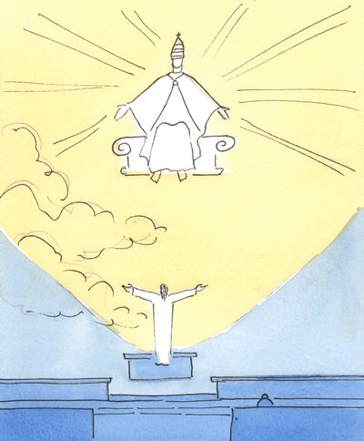 Jesus, vor Gud og Frelser, beder med os og for os ved hver messe, uanset hvilke 