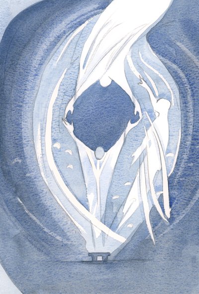 Jesus, vor ypperstepræst, beder for os til Faderen i Ånden ved hver messe, 2000 (w/c på papir) af Elizabeth Wang