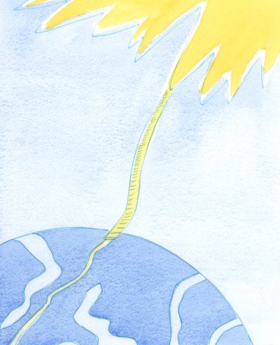 Af alle de veje, som folk fortæller os, fører til Gud, er der kun én, der gør det, 2003 (w/c på papir) af Elizabeth Wang
