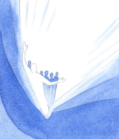 En, der står Kristi hjerte nært, tilbyder Kristi ros til Faderen, som om den var hans egen. Den lovprisning er Gud værdig, 2001 (w/c på papir) af Elizabeth Wang