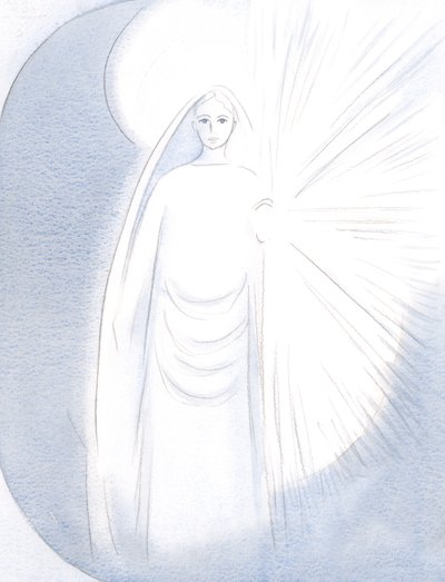 Vor Frue viste sig foran mig, i sin blændende himmelske skønhed, 2000 (w/c på papir) af Elizabeth Wang