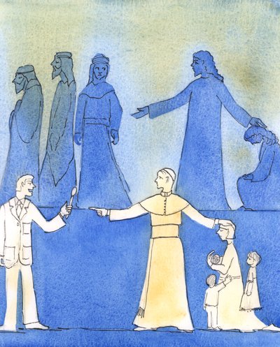 Pave Johannes Paul II har været Kristus-lignende i frygtløst at tale sandheden om moral, 2006 (w/c på papir) af Elizabeth Wang