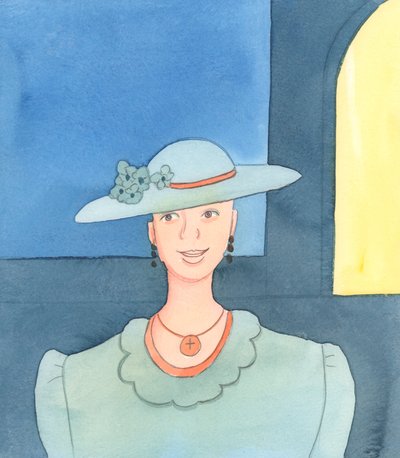Herren talte til mig om et bryllup og sagde: "Brug, hvad du har lyst til. Det er en fest!", 2005 (akvarel på papir) af Elizabeth Wang