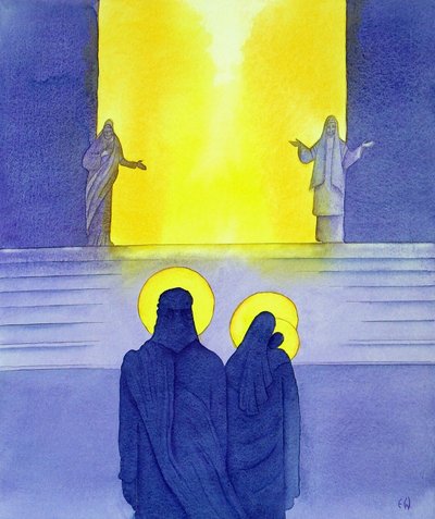 Præsentationen i templet, 2001 (w/c på papir) af Elizabeth Wang