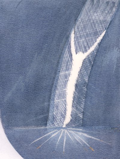 Jesu Offer har gjort en levende åbning gennem forhænget til det Allerhelligste, til Guds lys, så vi kan komme ind i Himlen, 2000 (w/c på papir) af Elizabeth Wang