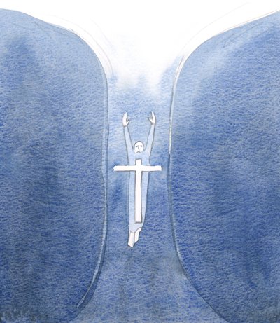 Korsets tegn er en kraftfuld bøn, der kan befri os fra fristelser og åndelige farer, 2000 (w/c på papir) af Elizabeth Wang