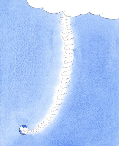 Himlens hellighed er så forskellig fra de syndige jordiske måder og holdninger, at mennesket ikke kan hæve sig til disse højder ved egen kraft, 2005 (akvarel på papir). af Elizabeth Wang
