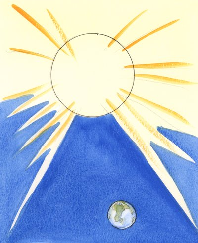 De, der nægter at følge den sikre vej ind i Himlen, vil til sidst forsvinde, langt fra Himlens lys, i dybet af den mørke afgrund - ved deres eget frie, tragiske valg, 2003 (w/c på papir) af Elizabeth Wang