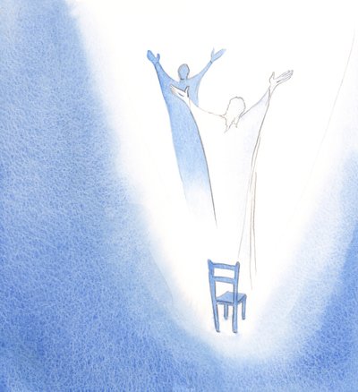 Da jeg sagde: "Jesus er min pris", løftede Kristus mig i glæde, 2000 (w/c på papir) af Elizabeth Wang