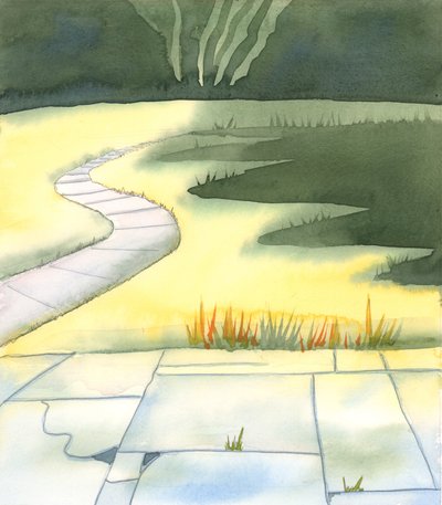 Den, der priser Gud for græsset og sollyset, regndråberne og duggen, skal vide, at al naturens skønhed er blevet forberedt af Gud til vores glæde og brug, 2005 (akvarel på papir) af Elizabeth Wang